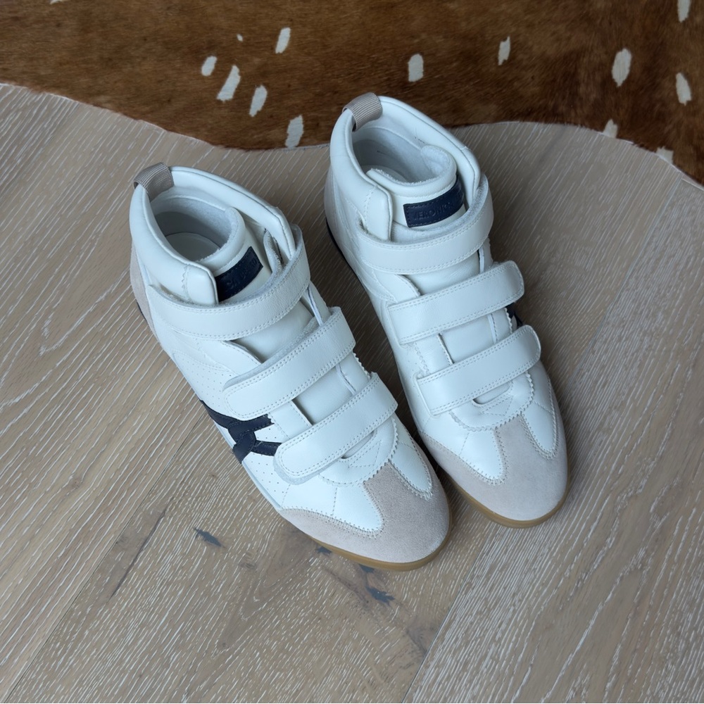 Veronica Beard High-Top Sneakers - White and Navy